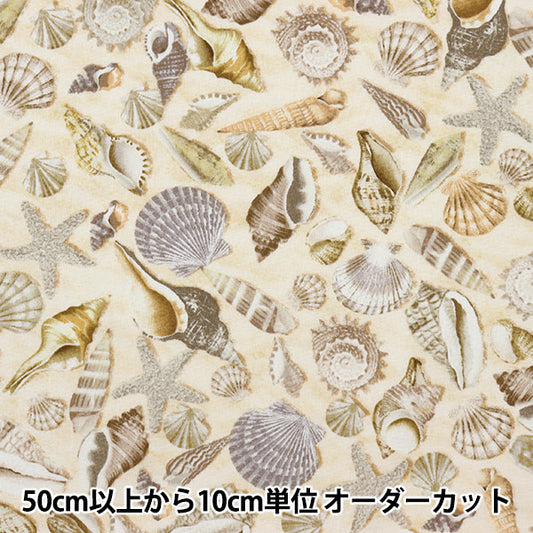 [From quantity 5] Fabric "USA Cotton Shells Shell Pattern C5353-SHELLS"