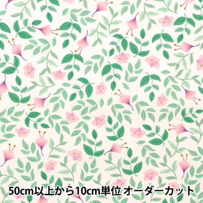 [From quantity 5] Fabric "USA Cotton Dearstella Ocean Floral D2096-WHITE"