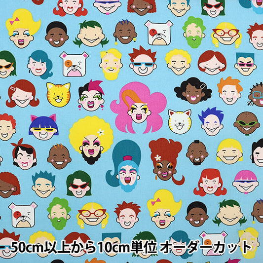 【数量5から】 生地 『USAコットン ALEXANDER HENRY The Gayborhood ブルー 8942-B』