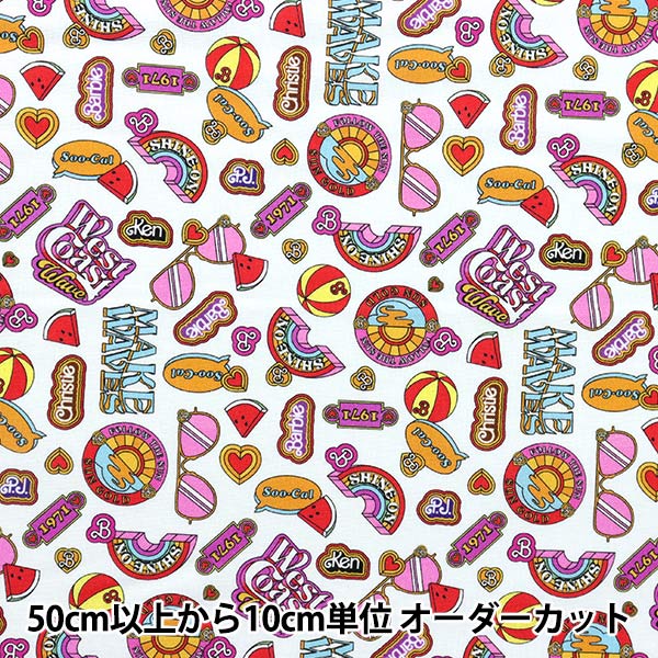 [From quantity 5] Fabric "USA Cotton Barbie ICONS White C11724-WHITE"