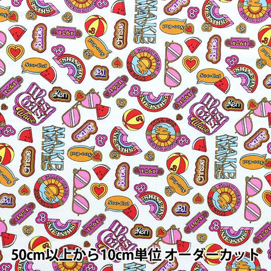 [From quantity 5] Fabric "USA Cotton Barbie ICONS White C11724-WHITE"