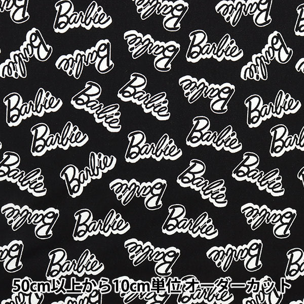 [From quantity 5] Fabric "USA Cotton Barbie Words Black C9733-Black"