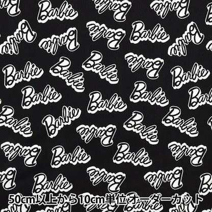 [From quantity 5] Fabric "USA Cotton Barbie Words Black C9733-Black"