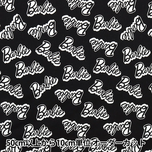 [From quantity 5] Fabric "USA Cotton Barbie Words Black C9733-Black"
