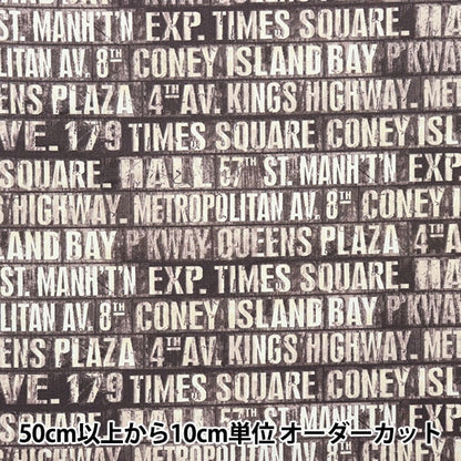 [From quantity 5] Fabric "USA Cotton Subway Signs Charcoal PWTH173CHARCO"