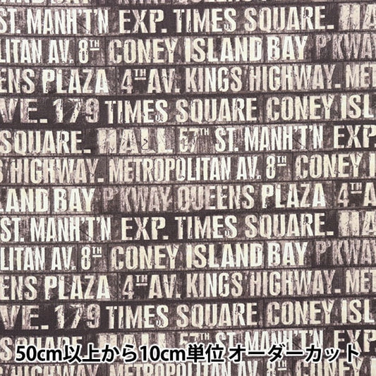 [From quantity 5] Fabric "USA Cotton Subway Signs Charcoal PWTH173CHARCO"