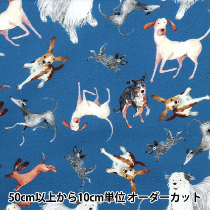 [From quantity 5] Fabric "USA Cotton Tosd Dogs Navy DOG-CD1243"