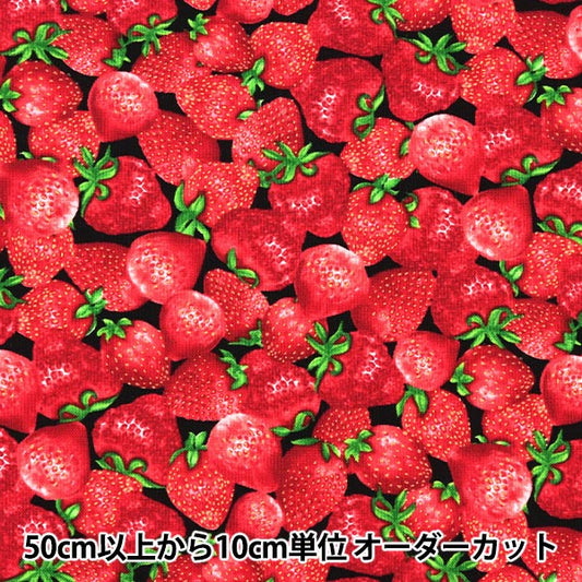 [From quantity 5] Fabric "USA Cotton Packed Strawberry Black Fruit-C1046"