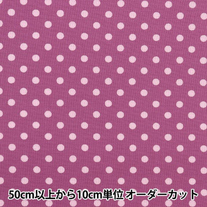 [From quantity 5] Fabric 『Sheeting Multidot Purple x Pink 88198-14]