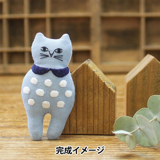 刺绣套件“ Nekogao刺绣胸针 波尔卡圆点 PHC-103-2]零件和平