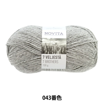 秋冬纱线 “ 7 Brothers 043彩色中等灰色” Novita Novita
