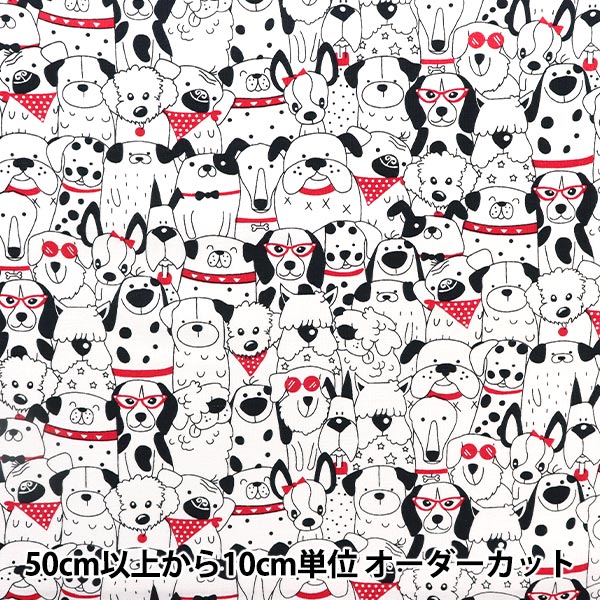 [From quantity 5] Fabric "USA Cotton Happy Houng CX10626-WHITE"