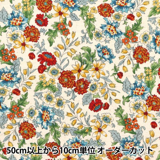 [From quantity 5] Fabric "Cotton linenSheeting Floral pattern Kinari AP31806-1B]