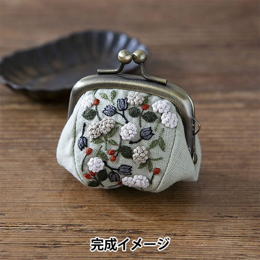 刺しゅうキット 『レトロボタニカルなぷっくりがま口 そよ風グリーン PHC-098-1』 Piece ピース