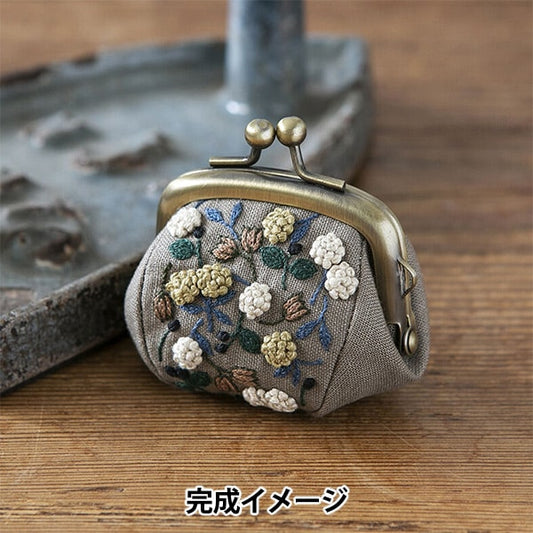 刺しゅうキット 『レトロボタニカルなぷっくりがま口 ほっこりブラウン PHC-098-2』 Piece ピース