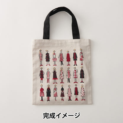 刺しゅう布 『100ネエサン 縫製済ミニトート ペールグレー 中島一恵 542203』 LECIEN ルシアン cosmo コスモ
