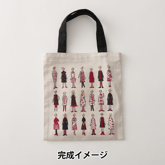 刺しゅう布 『100ネエサン 縫製済ミニトート ペールグレー 中島一恵 542203』 LECIEN ルシアン cosmo コスモ