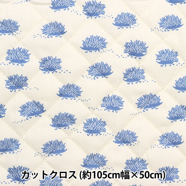 Fabric "Kippis (Kippis) SheetingQuilt Cut Cloth Approximately 105cm x 50cm Hari Mizumi C Kinari x Blue CQKPS-27C]