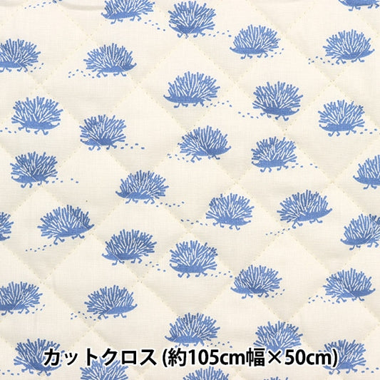 Fabric "Kippis (Kippis) SheetingQuilt Cut Cloth Approximately 105cm x 50cm Hari Mizumi C Kinari x Blue CQKPS-27C]