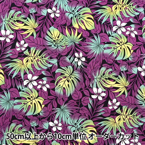 [來自數量5] 織物 “ Broad Hawaii Amplint Monstera Purple 204-B”