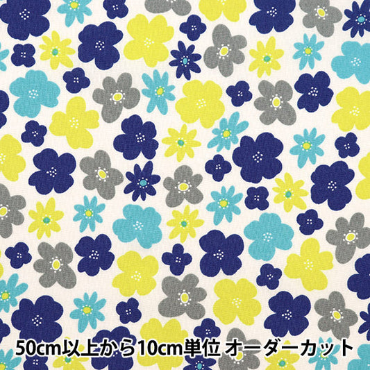 [From quantity 5] Fabric 『Sheeting Pygmy World Flower Blue AP32904-1B]