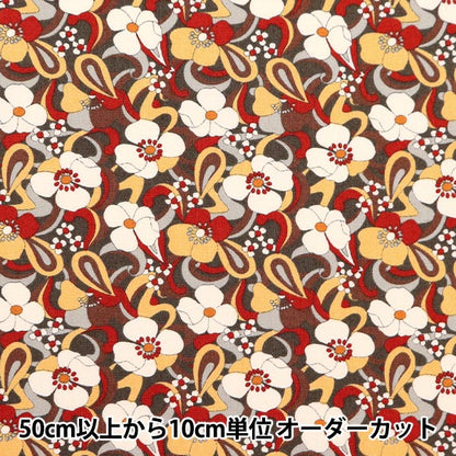 [From quantity 5] Fabric "Broad flower red KTS6866-A" COTTON KOBAYASHI