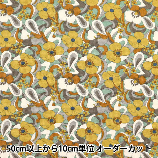 [来自数量5] 织物 “宽花黄色KTS6866-C” COTTON KOBAYASHI
