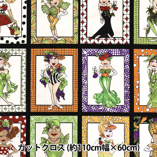 Fabric "USA Cotton Loralai Design Fresh Pick Defories Panel Pattern 692-541"