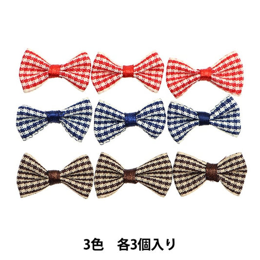 手工藝品零件“迷你”絲帶零件檢查紅色，海軍，茶TRP-20] Terai