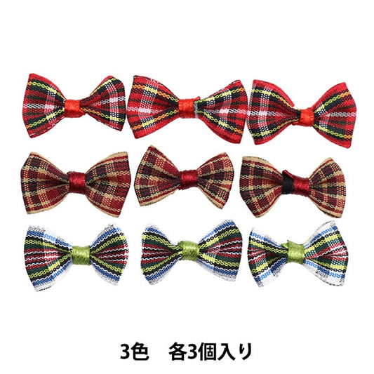 手工藝品零件“迷你”絲帶零件格子呢檢查紅色 /淺血 /米色TRP-21] Terai