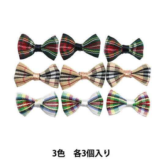 手工藝品零件“迷你”絲帶零件格子呢檢查紅色 /米色白色TRP-22] TERAI