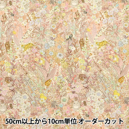 [From quantity 5] Fabric "Cotton linenSheetingPrint 22fabric Botanical Flower Pink DP-4855-2B]