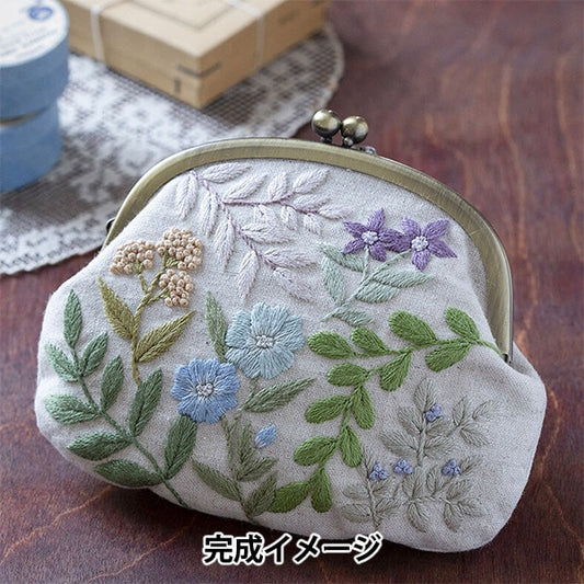 刺绣套件“吹风的野花小钱包 蓝色PHC-114-2]件和平