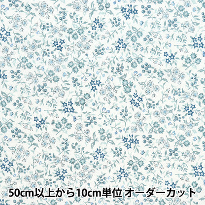 [From quantity 5] Fabric "Broad Rettle Flower Garden Mini Blue Green SHULIFLS-F"