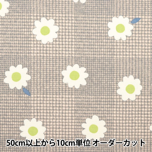[From quantity 5] Fabric 『Oxford Colarism check and flower pink 142-1340-A3]