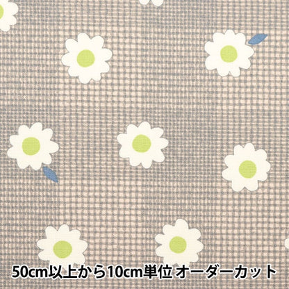 [From quantity 5] Fabric 『Oxford Colarism check and flower pink 142-1340-A3]