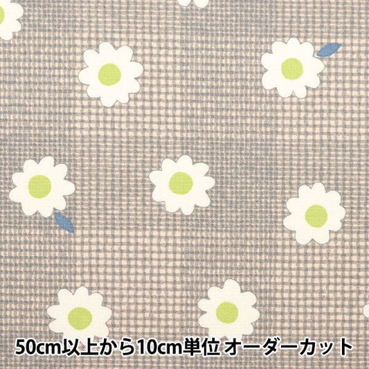[From quantity 5] Fabric 『Oxford Colarism check and flower pink 142-1340-A3]