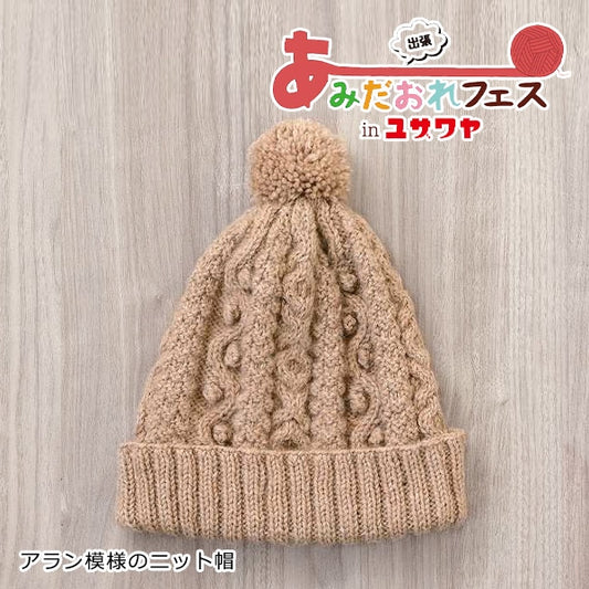 编织套件“艾伦图案针织帽棕色H145-233-103” Hamanaka
