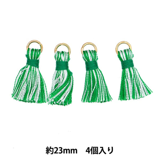 手工藝品零件“迷你流蘇4件混合綠色TMT-10”