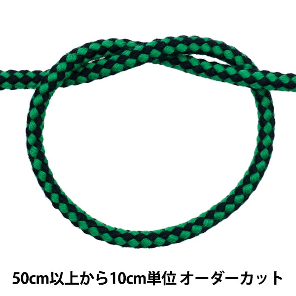 [來自數量5] 工藝繩 “日式圓圈弦黑色X綠色870-1”