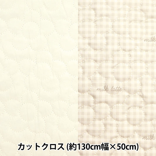 Fabric "Design quilt Cut Cloth Approximately 130cm x 50cm Milk Ratte Flower Cream MLDQ-01C]
