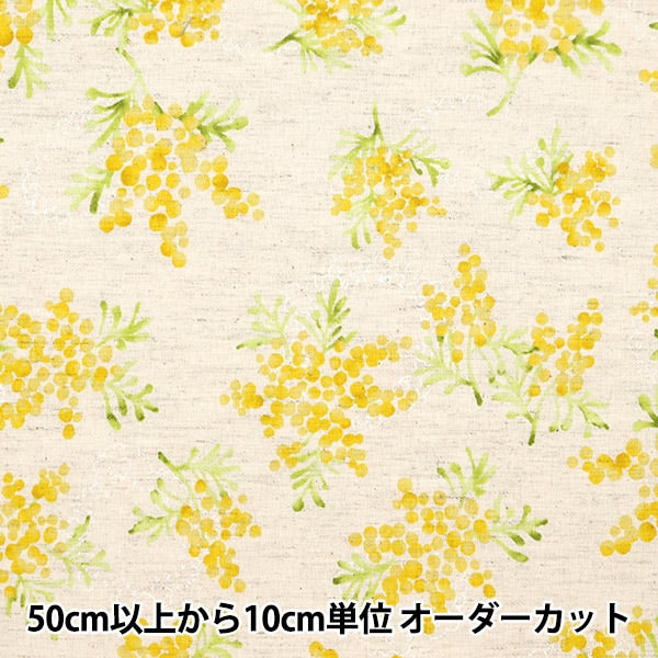 [From quantity 5] Fabric "Cotton linenSheeting MIMOZA Bouquet pattern a YKA-19040-1A] KOKKA