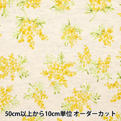 [From quantity 5] Fabric "Cotton linenSheeting MIMOZA Bouquet pattern a YKA-19040-1A] KOKKA