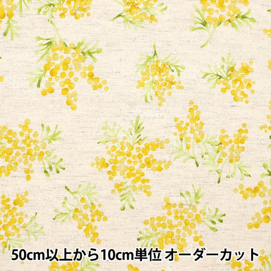 [From quantity 5] Fabric "Cotton linenSheeting MIMOZA Bouquet pattern a YKA-19040-1A] KOKKA