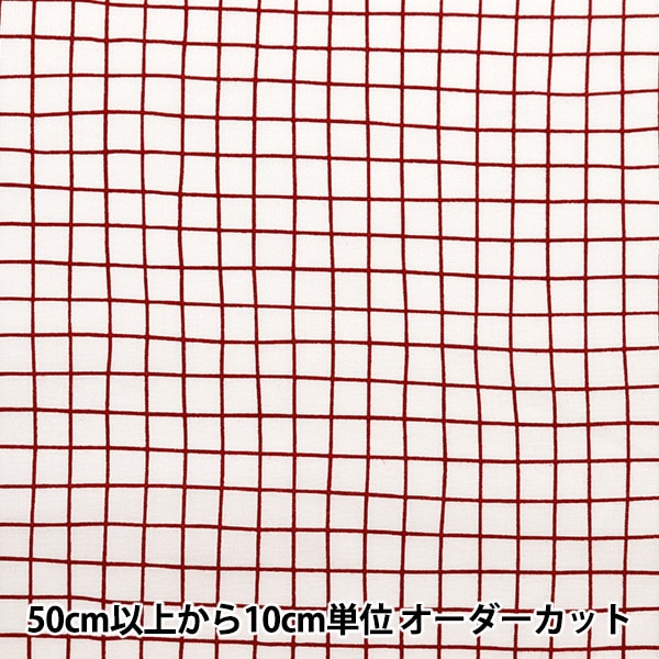 [From quantity 5] Fabric 『Scare Print Window Pen Red SQWIPE-RE]