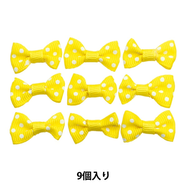 Handicraft parts "MiniRibbonParts gloglin yellow x white dot YRP-7] Terai