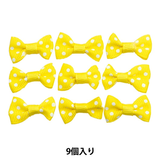 Handicraft parts "MiniRibbonParts gloglin yellow x white dot YRP-7] Terai