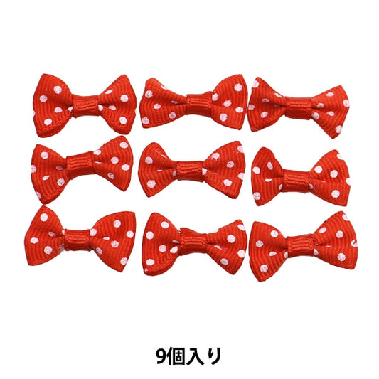 Handicraft parts "MiniRibbonParts gloglan red x white dot YRP-10] Terai