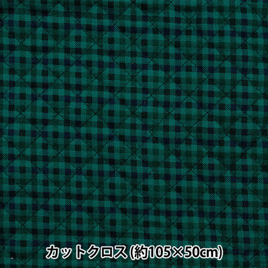 Fabric "Twill quilt basic gingham Cut Cloth Approximately 105 x 50cm Green x Black CQ88320-4-3]