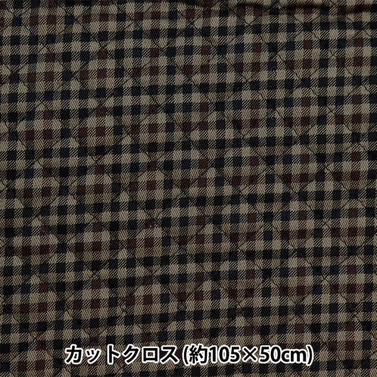 Fabric "Twill quilt basic gingham Cut Cloth Approximately 105 x 50cm Brown x Black CQ88320-4-4]